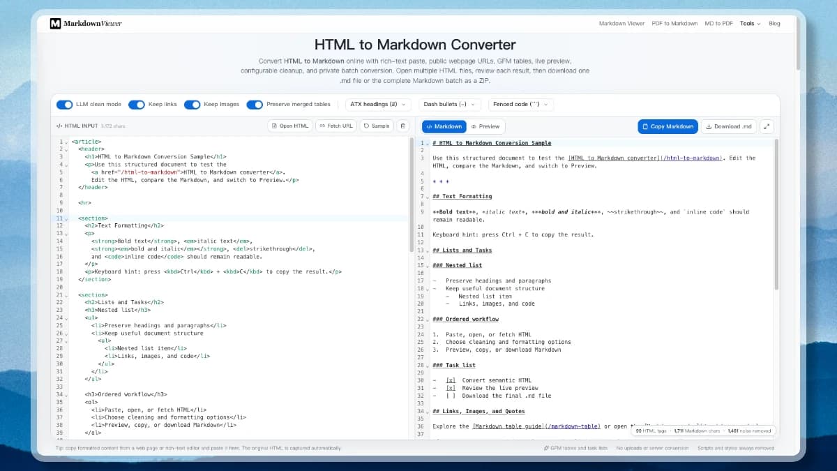 HTML to Markdown Converter